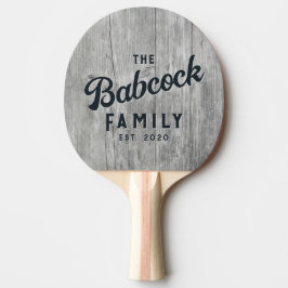 Gray Timber Retro Family Name & Year Tischtennis Schläger