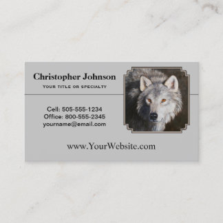 Gray Timber Wolf Face Portrait Visitenkarte