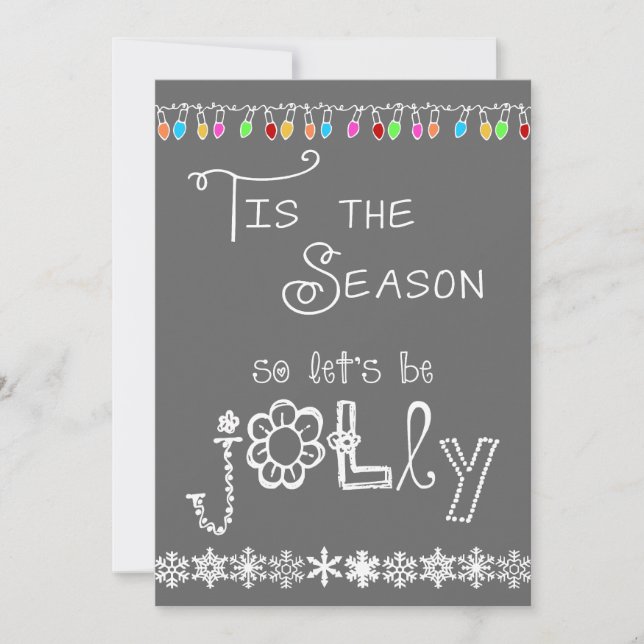 Gray Tis Season Fête Invitation (Devant)