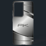 Gray Tones Stainless Steel Metalli Look- Monogram Samsung Galaxy Hülle<br><div class="desc">Bild von einem grauen Farbton metallische Edelstahl-Look,  metallische Textur. Benutzerdefiniertes und optionales Monogramm Design ist auf anderen Produkten erhältlich und kann bei jedem Produkt,  das wir bei Zazzle anbieten,  angefordert werden.</div>