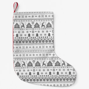 Gray Traditionelles skandinavisches Weihnachtsfest Kleiner Weihnachtsstrumpf