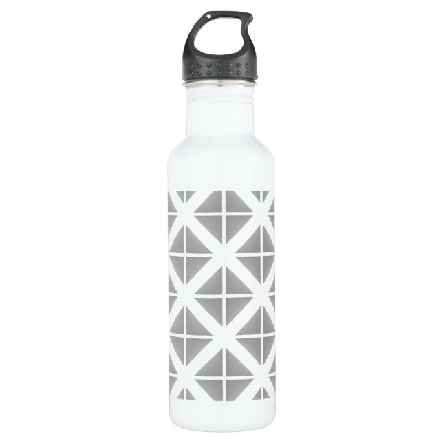Gray Trendy Triangle Pattern Edelstahlflasche (Vorderseite)