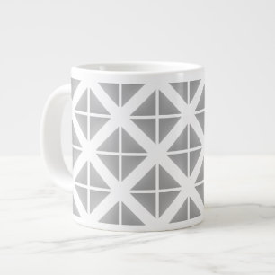 Gray Trendy Triangle Pattern Jumbo-Tasse