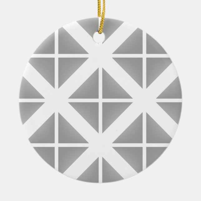 Gray Trendy Triangle Pattern Keramikornament (Vorne)