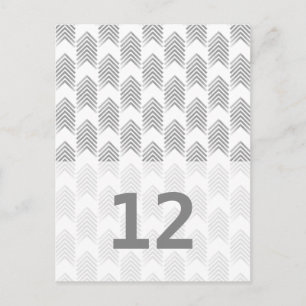Gray Tribal Arrows Tischnummer Postcard