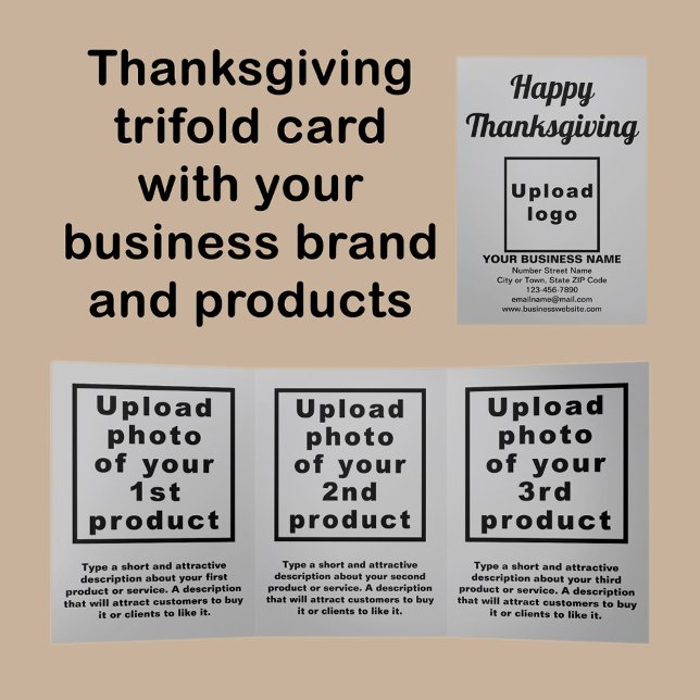 Gray-Trifold-Karte für Business Erntedank Dreifach Gefaltete Karte (Von Creator hochgeladen)
