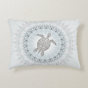 "Gray Turtle Radiance"   Schildkröte und Mandala Dekokissen