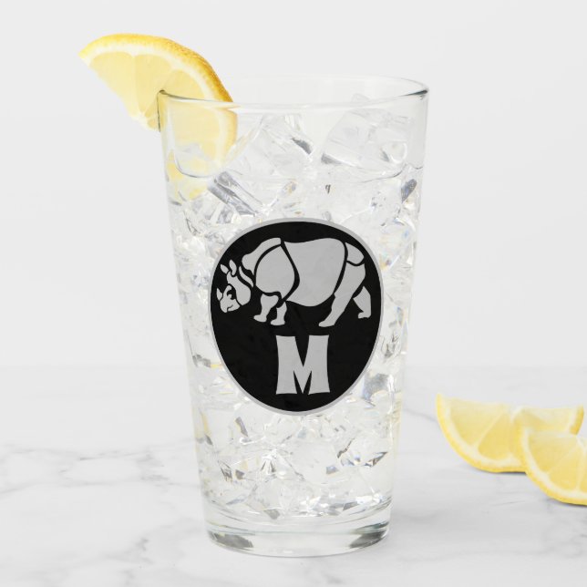Gray Unicorn Rhino Monogram Glas (Vorderseite Ice)