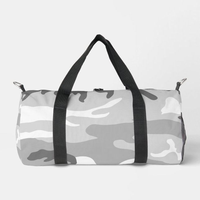 Gray Urban Military Camouflage Pattern Duffle Bag (Vorderseite)
