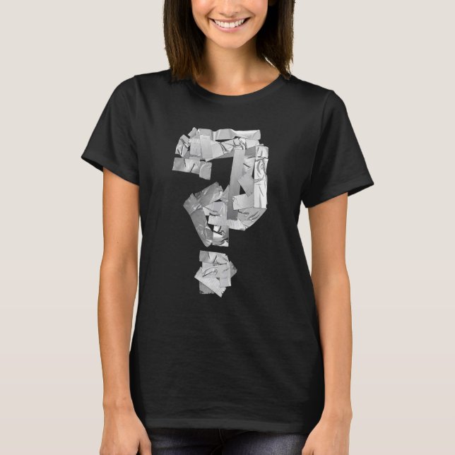 Gray Utility Tape Frage Mark Riddle T-Shirt (Vorderseite)