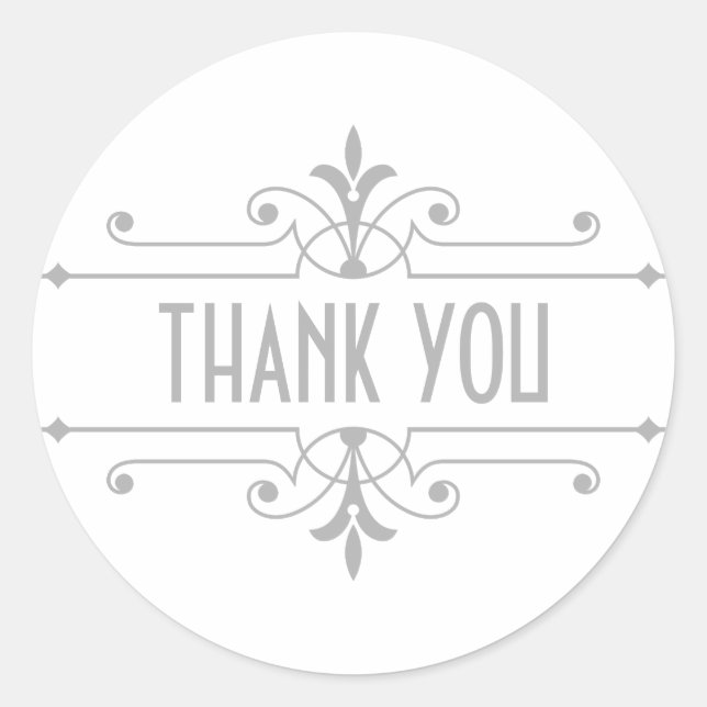 Gray v2 Extravagant Ornamental Danke Stickers (Vorderseite)