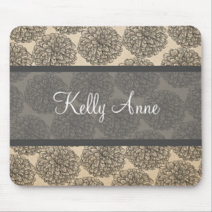 Gray Vintag Zinnia Mousepad