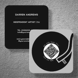 Gray Vinyl LP | QR-Code Quadratische Visitenkarte