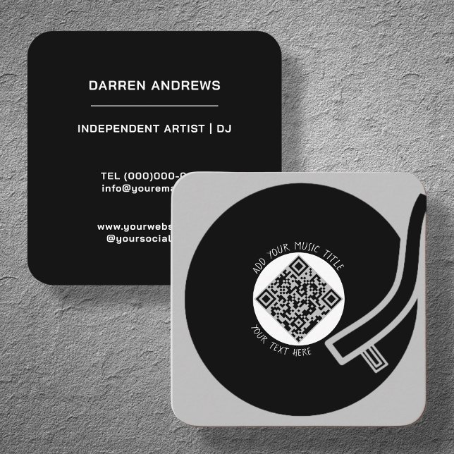Gray Vinyl LP | QR-Code Quadratische Visitenkarte (Von Creator hochgeladen)