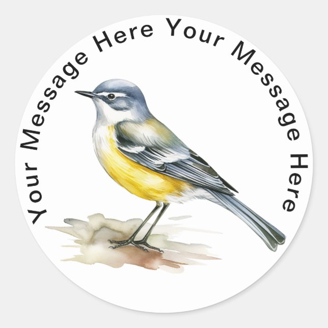 Gray Wagtail Runder Aufkleber (Vorderseite)
