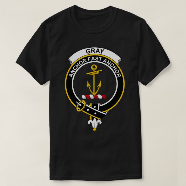Gray Wappen Tartan Clan Scottish Clan T-Shirt (Design vorne)