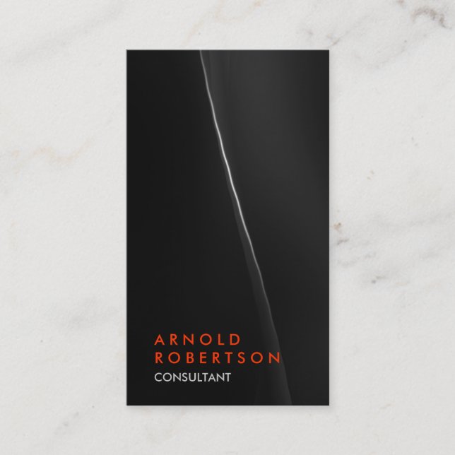 Gray Wave Orange Trendy Consultant Business Card Visitenkarte (Vorderseite)
