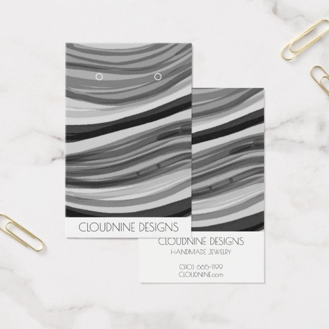 Gray Waves Earring Necklace Juwelier Display Card (Büro)