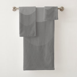 Gray Wavey Stripe Modern Badhandtuch Set