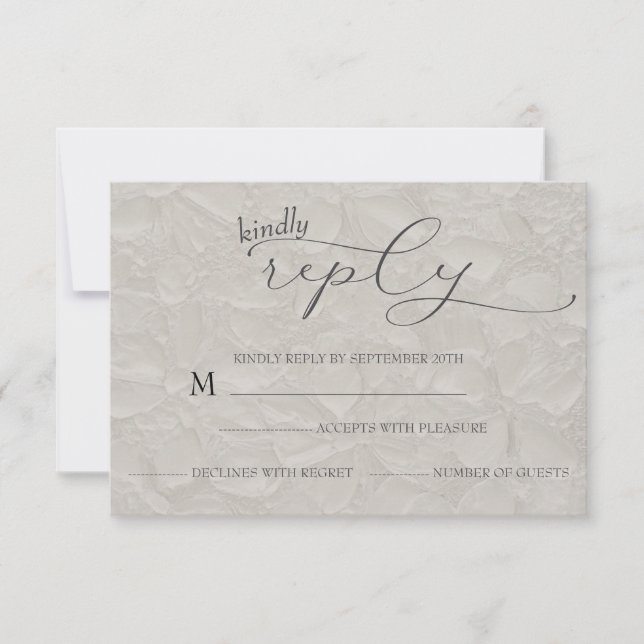 Gray Wedding Simple RSVP Karte (Vorderseite)