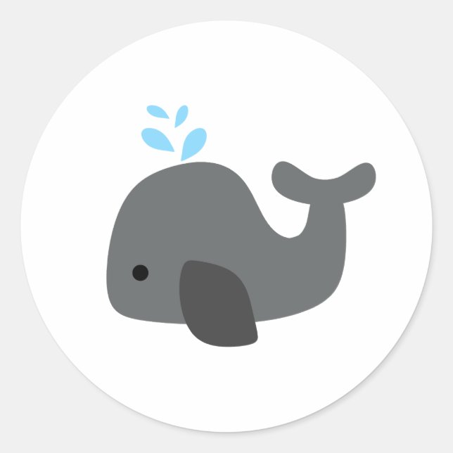 Gray Whale Runder Aufkleber (Vorderseite)
