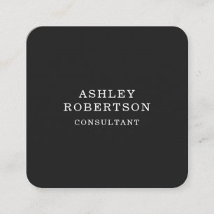 Gray White Beruflich Stylish Trendy Minimalistisch Quadratische Visitenkarte