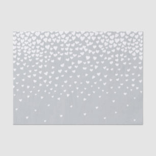 Gray White Confetti Hearts Seidenpapier
