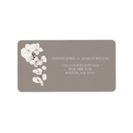Gray White Orchid Elegante Hochzeit Adressaufkleber