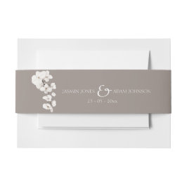 Gray White Orchid Elegante Hochzeit Einladungsbanderole