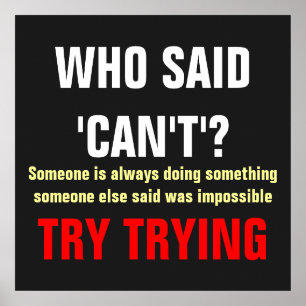 Gray White Red, die gesagt, kann nicht erfolgreich Poster