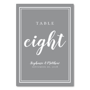 Gray White Wedding Moderne, einfache Tafelnähe Tischnummer