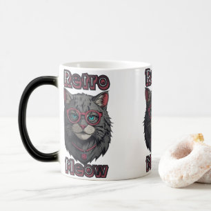 Gray Wild Gray Cat mit Niedlicher Brille Verwandlungstasse