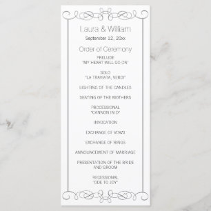 Gray Wirbel Wedding Program Rack Cards Programm