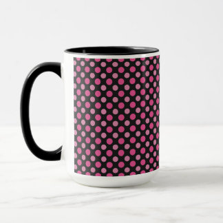 gray with pink dots tasse