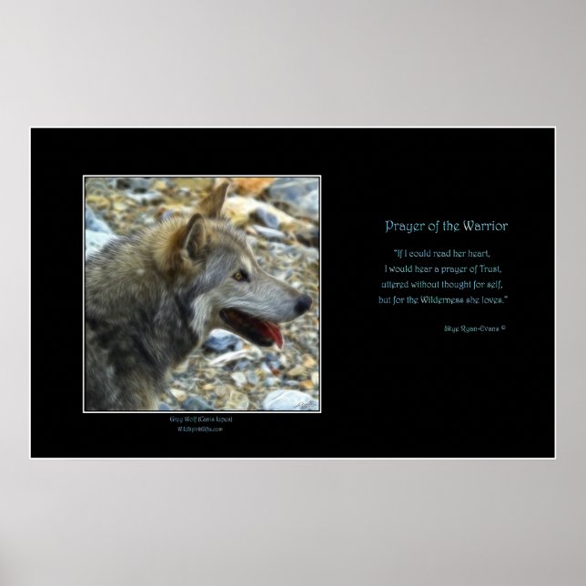 GRAY WOLF Art Poster & Poem (Vorne)