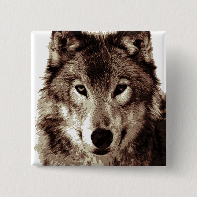 Gray Wolf Button (Vorderseite)