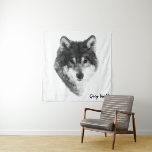 Gray Wolf Charming Wandteppich