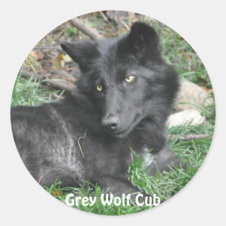 GRAY WOLF CUB Wildlife Supporter Stickers