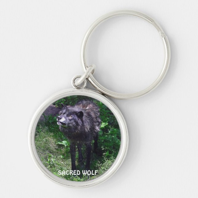 GRAY WOLF Design Wildlife Art Schlüsselanhänger (Vorne)