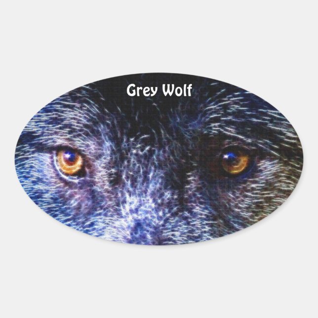 GRAY WOLF EYES Stickers de soutien à la faune (Devant)