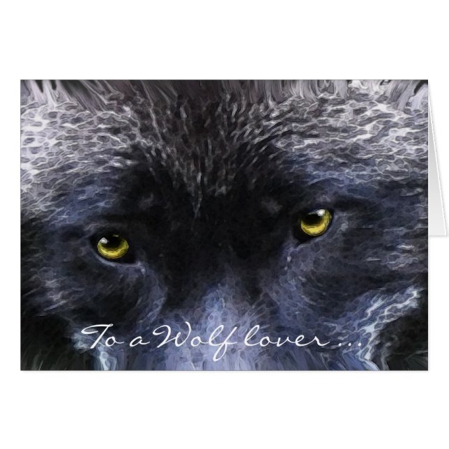 GRAY WOLF EYES Wildlife Supporter carte blanche (Devant horizontal)