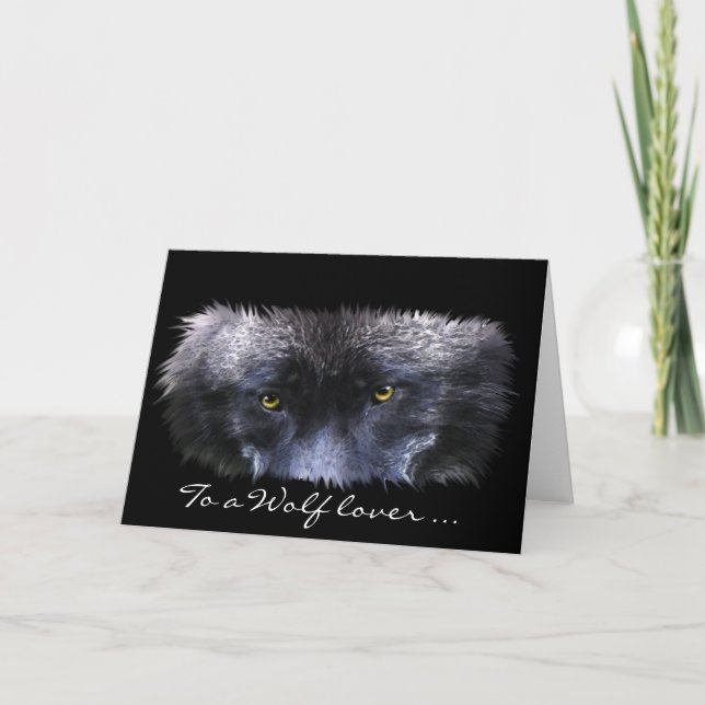 GRAY WOLF EYES Wildlife Supporter leere Notizkarte Karte (Vorderseite)