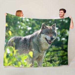 GRAY WOLF FLEECEDECKE