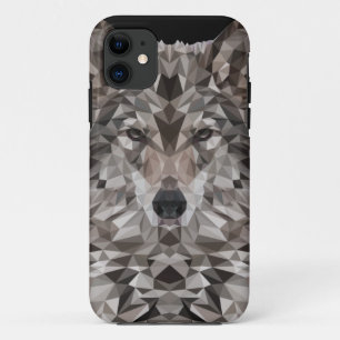 Gray Wolf Geometric Portrait Case-Mate iPhone Hülle