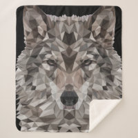 Gray Wolf Geometric Portrait