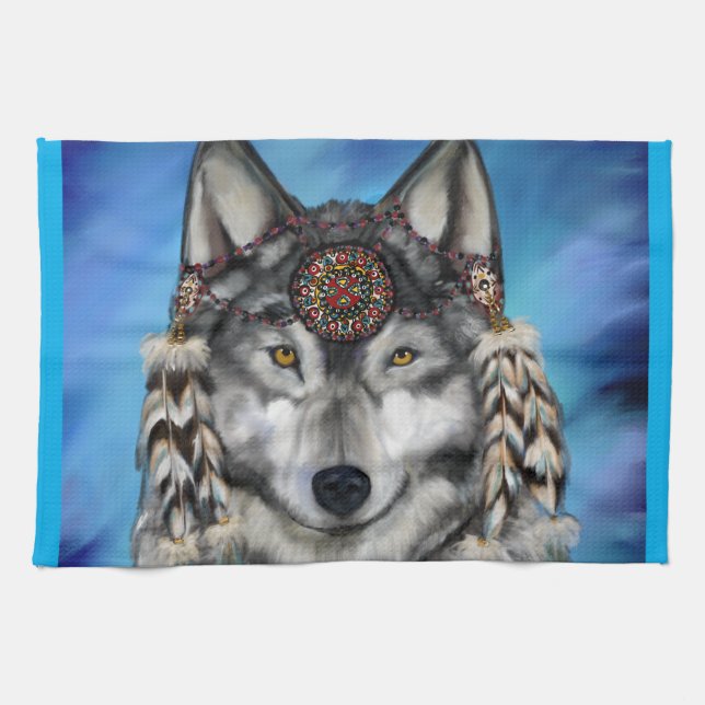 Gray Wolf Geschirrtuch (Horizontal)
