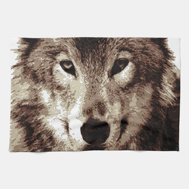 Gray Wolf Handtuch (Horizontal)