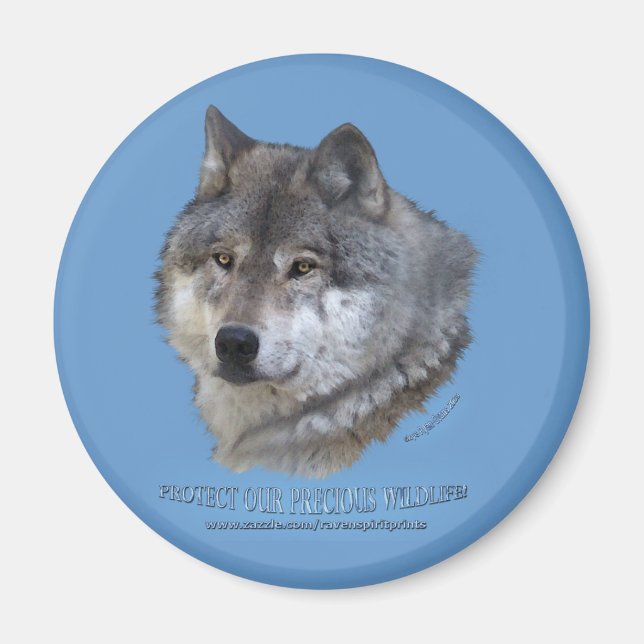 GRAY WOLF HEAD Magnet (Vorne)