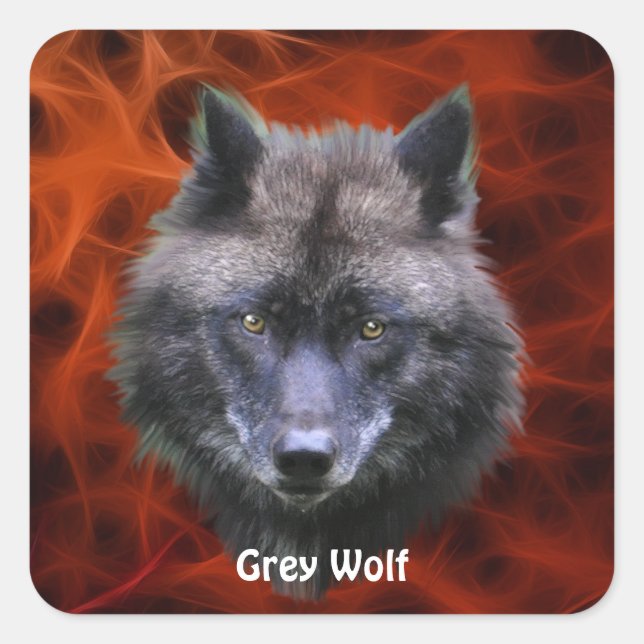 GRAY WOLF HEAD Wildlife Supporter Stickers (Vorderseite)