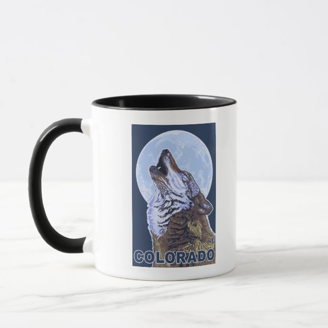 Gray Wolf HowlingColorado Tasse (Links)